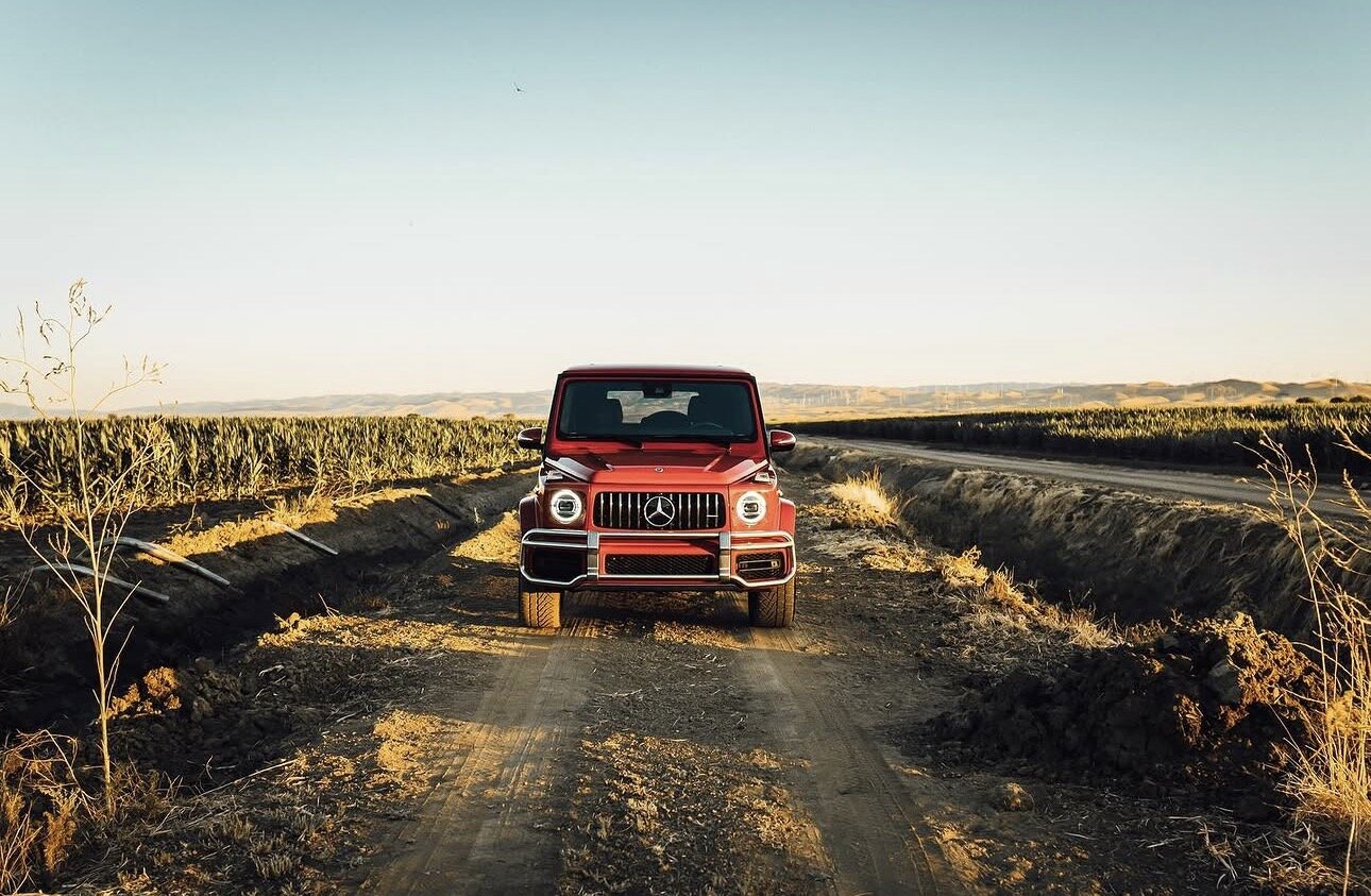 Mercedes-AMG G63 on a farm road